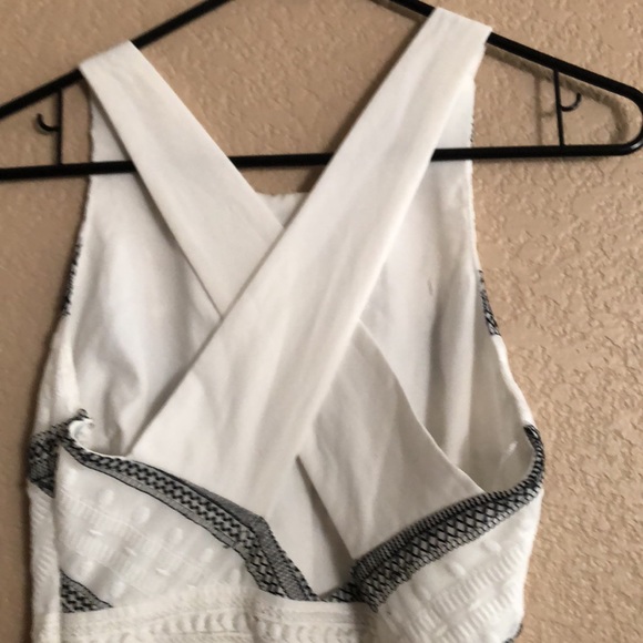 Adeline Rae Size Xs white lace dress with black stitching - Picture 2 of 8